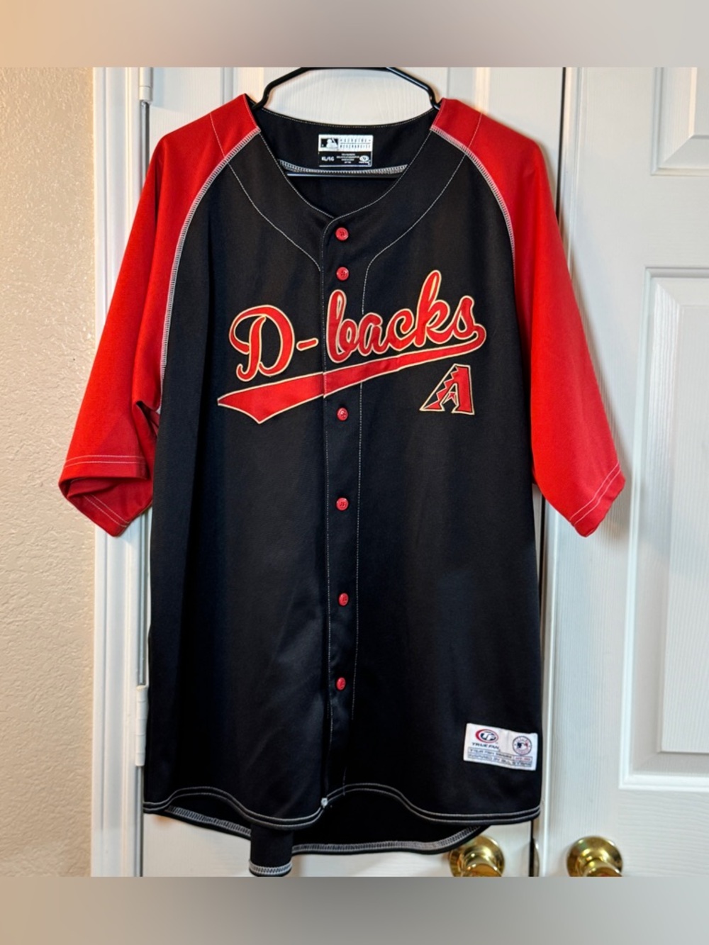 Arizona Diamondbacks MLB True Fan Series Black & Red Baseball Jersey Men’s XL